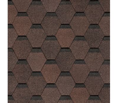 Гибкая черепица Шестигранник Коричневый от производителя  Docke по цене 1 341 р